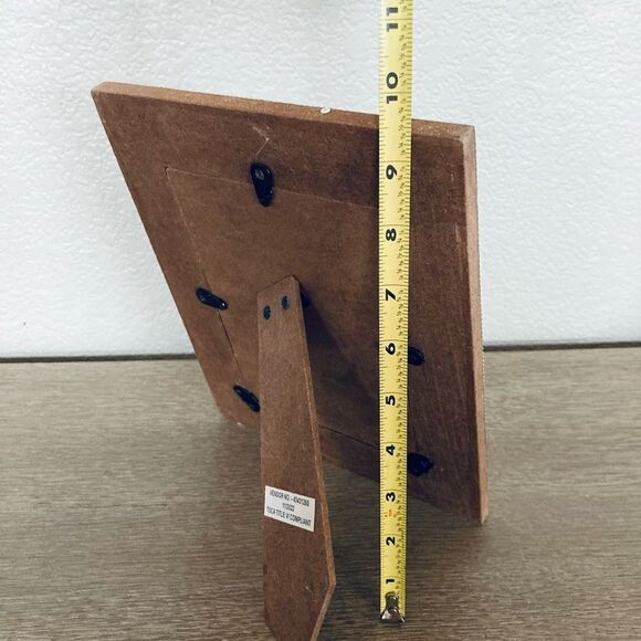 Sparkly Pink White Beaded Boho Wood Picture Frame - Picture 4 of 4